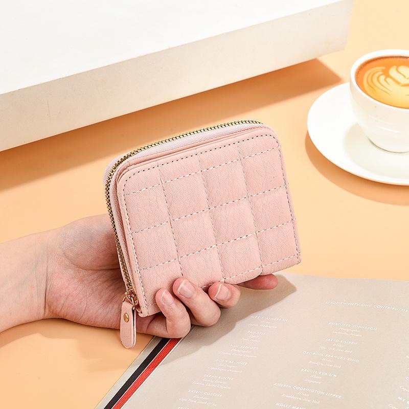 Damen Frühling Koreanischer Stil Bestickt Kurze Reißverschluss Geldbörse