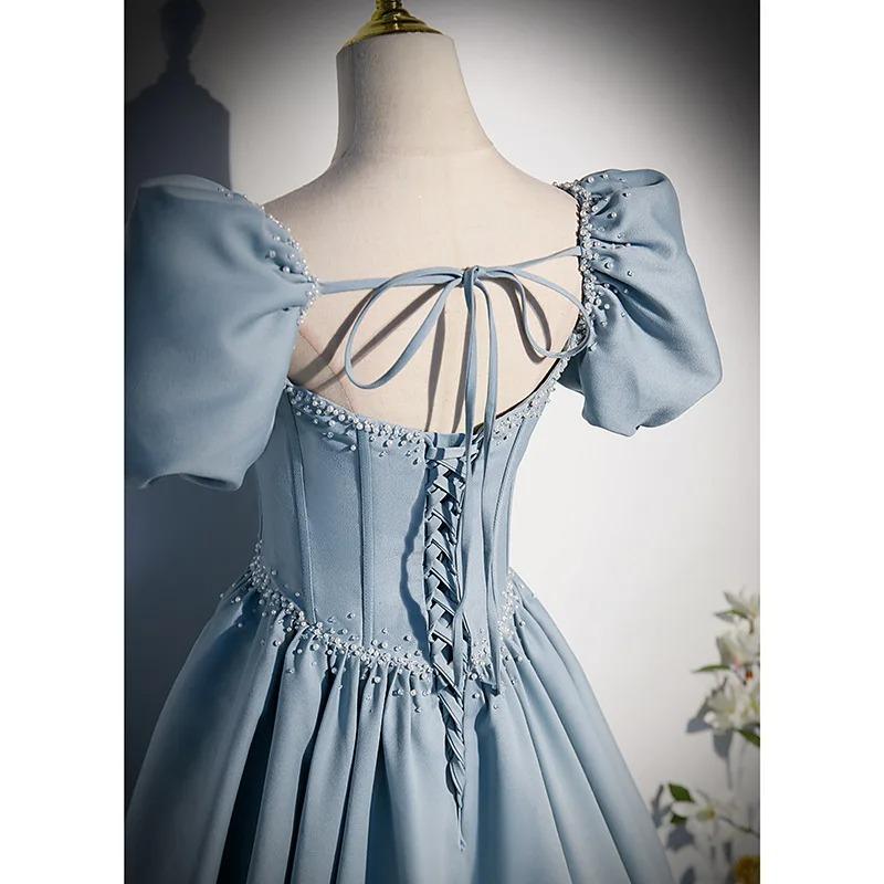 Long Dress Women Gown Dresses A Line Vestidos High Waist Y2k Streetwear Puff Sleeve Elegant Splice Party Night Work Evening