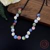 New Colored Round Polka Dot Alloy Necklace, Bohemian Fashion High Sense Ladies Versatile Necklace