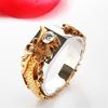 Dragon Ring 18k Gold Plated Rhinestone Unisex Bold Dragon Head Design Stylish Jewelry for Men and Women