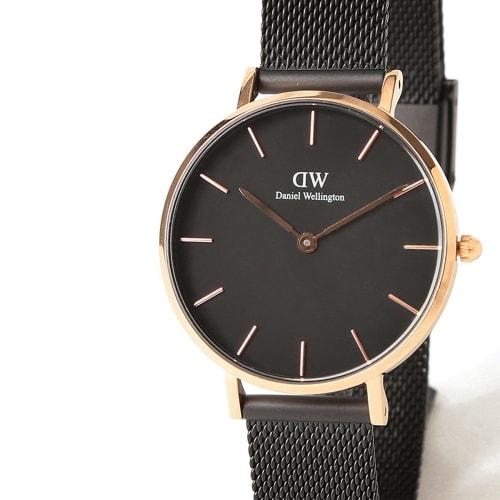 Daniel Wellington New Classic Petite Ashfield 32mm Women's Watch with Black Dial and Stainless Steel Strap (DW00100201)