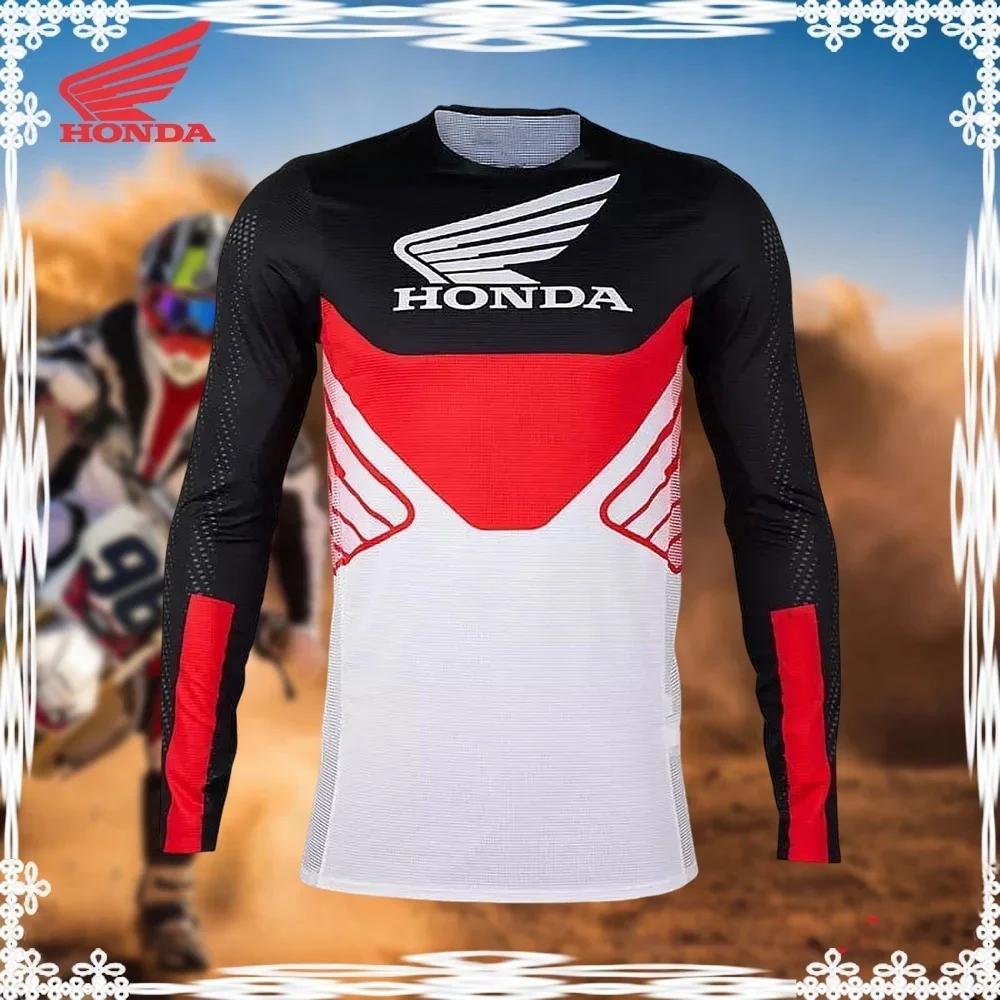 BWG5  Honda 2026 Summer New Off-Road Motorcycle Riding T-Shirt Breathable Sportswear Men and Women Riding Clothes