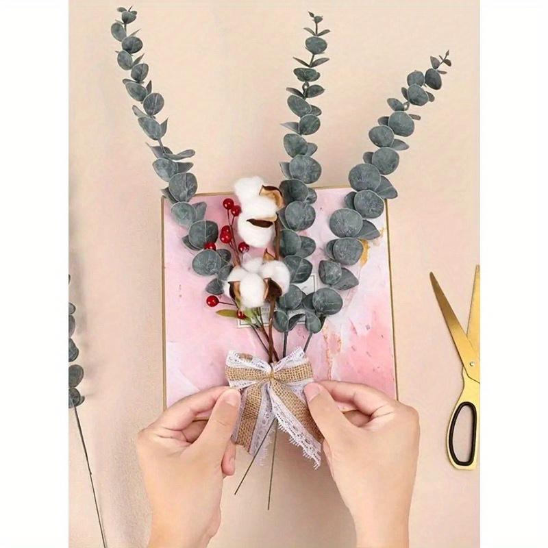 Eucalyptus Stems Artificial Plants Faux Eucalyptus Branches Faux Eucalyptus Stem For Wedding Bouquet Home Decor, Spring Summer Decor
