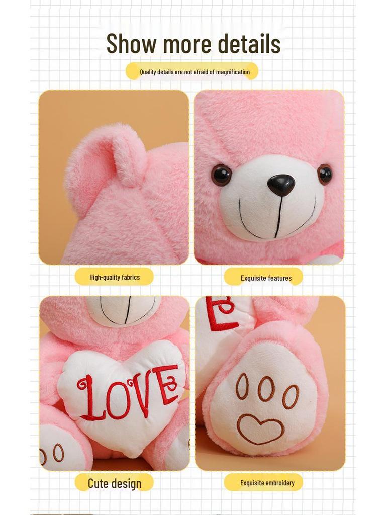 Cartoon Hugging Bear Plush Toy Sleeping Pillow - Gift Claw Machine Cloth Doll