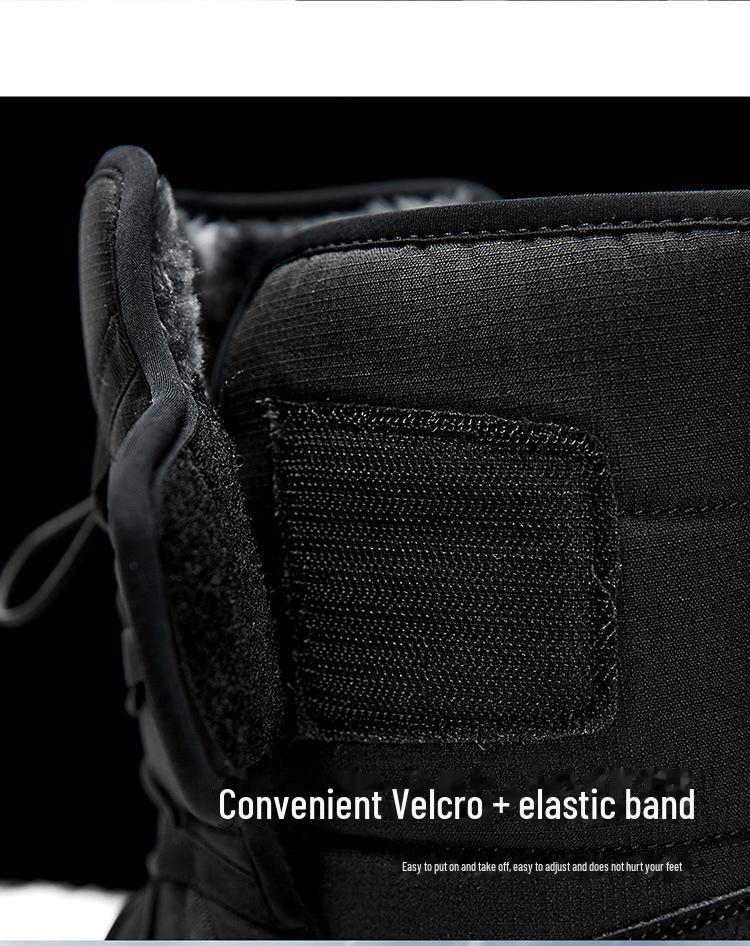 Northeast Men's Large Winter Snow Boots with Velvet Lining - Thick, Warm Cotton Shoes for Outdoor Hiking