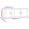 2 piece TV cabinet set smoked oak effect particleboard