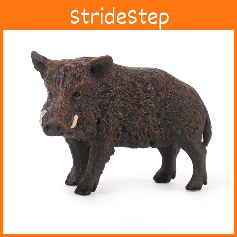 Realistic Pvc Wild Boar Sculpture For Nature Scene Craft And Gift