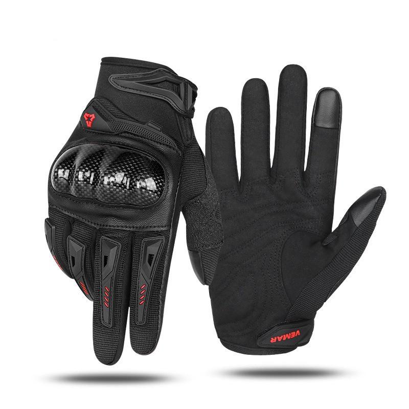 Motorcycle Gloves Full Finger Carbon Fiber Shell Protective Gear Men Women Cycling Safety Riding Lightweight Breathable