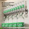 Kitchen Wall Mount Hooks And Double Rod Rack With Plastic And Carbon Steel For Home Organization