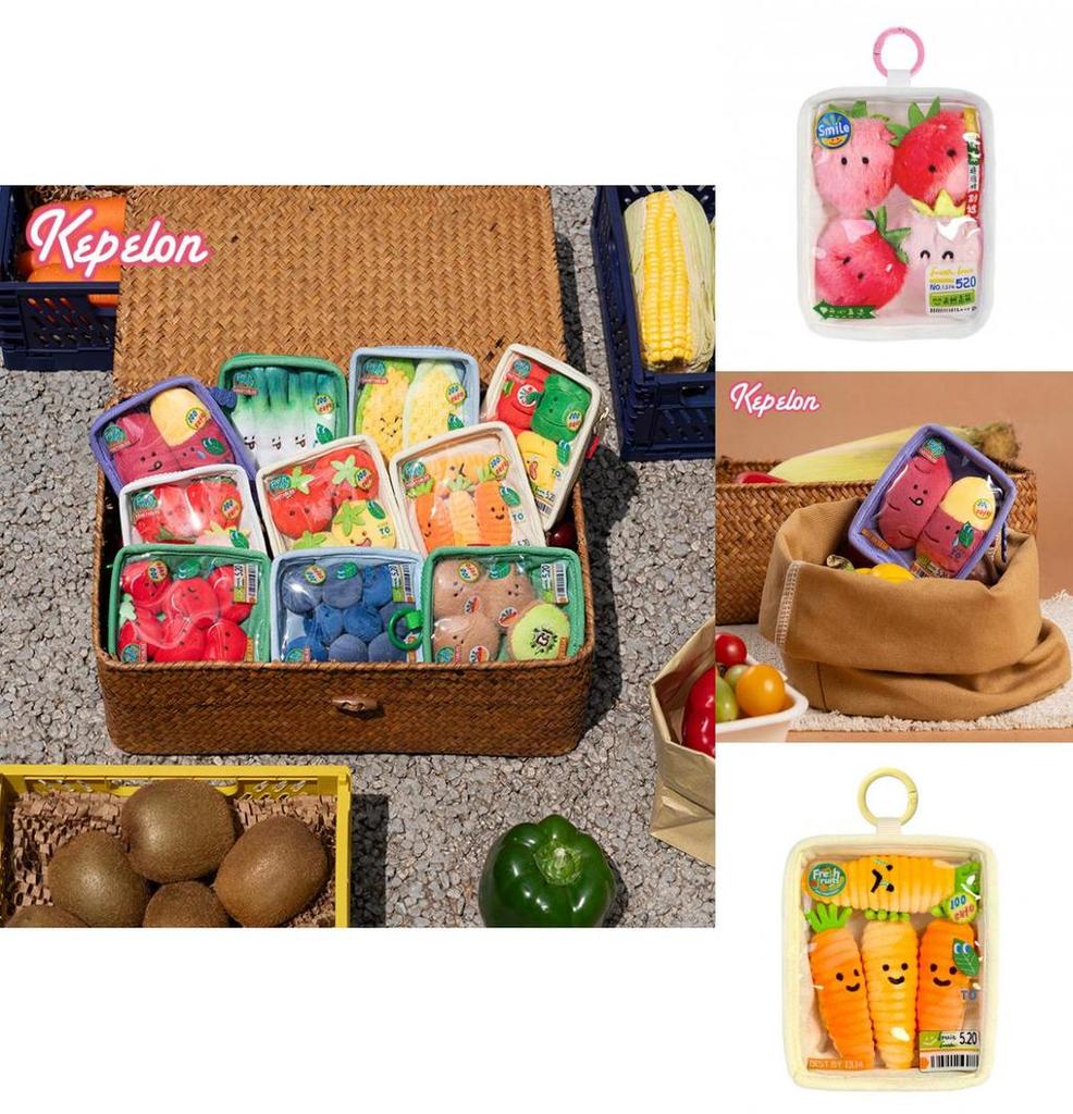 Cute Cartoon Vegetable And Fruit Platter Plush Toy Pendant For Kids And Collectors