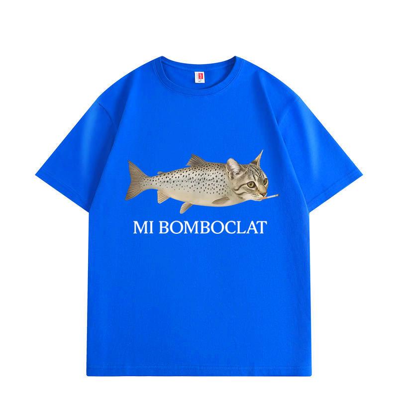 

Ml Bomboclat Fish Cat Meme Graphic T Shirts High Street Fashion Trend Short Sleeve T-shirt Men Women Oversized T-shirts 3XL