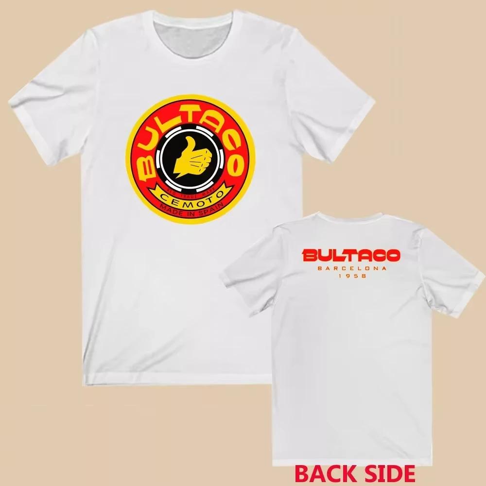 2025 Streetwear Classic Men Women Summer High T Shirt Bultaco Cemoto Motorcycle Print Tee Unisex Fashion Crew Neck T-shirt
