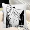 Modern Korean Black And White Love Theme Pillow Case Square Pillow Bedroom Sofa Leisure Comfort Cushion Car Home Decoration