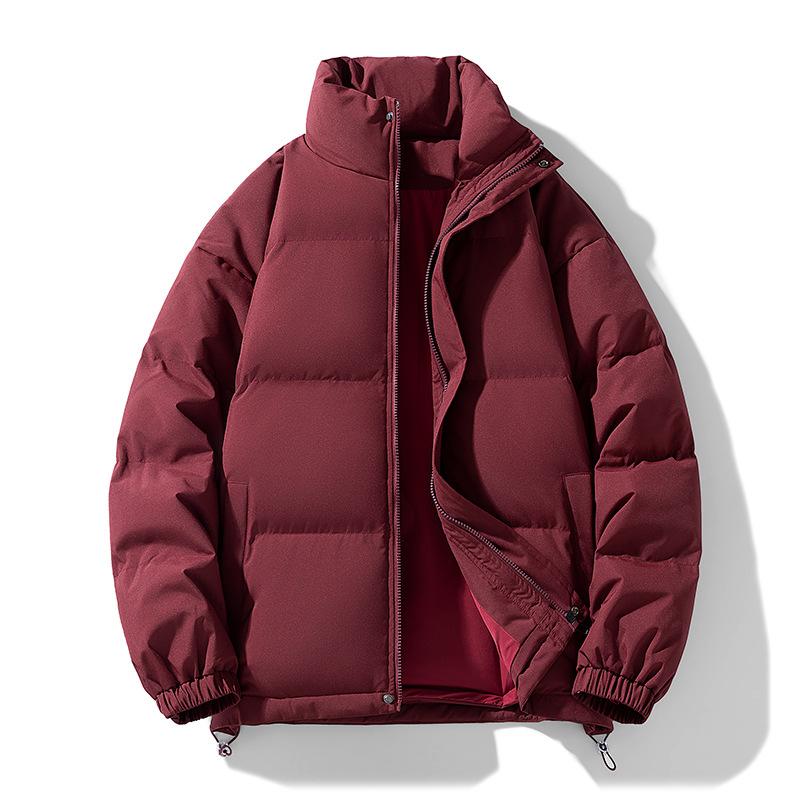 Winter Thickened Loose Cotton-padded Jacket Couple's Solid Color Bread Clothes and Cotton-padded Clothes