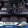 Leather Car Floor Mats For Honda City 2007 2006 Auto Interiors Accessories Styling  Waterproof Front And Rear Foot Rug
