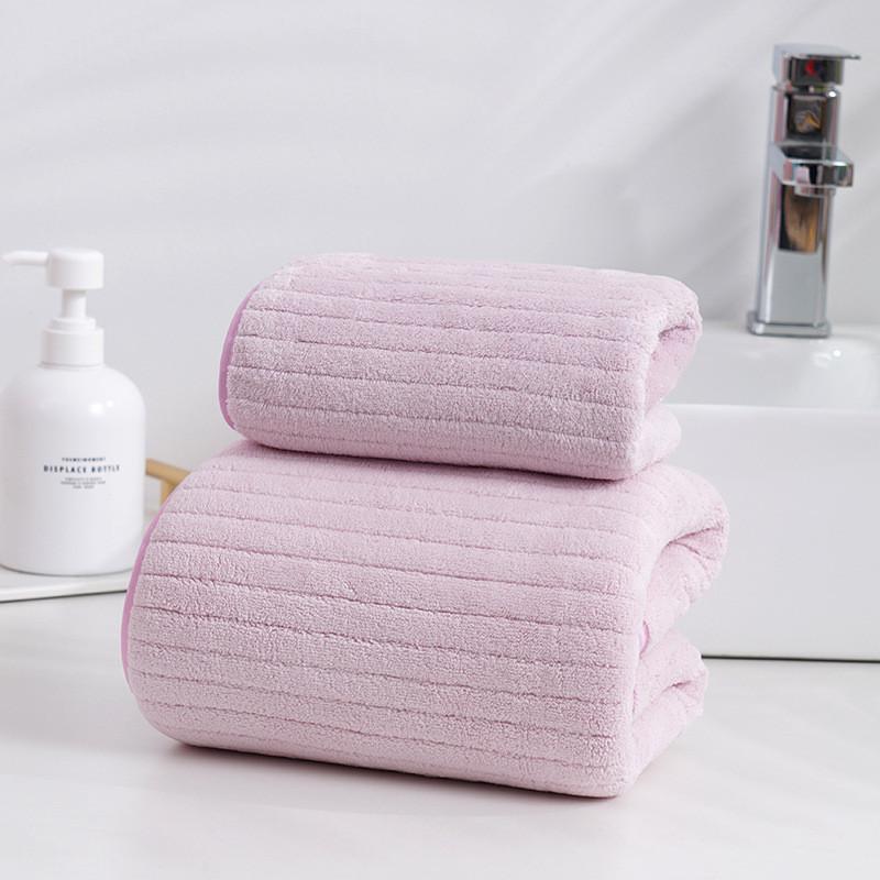 Adult Coral Fleece Face Towel With Edging For Shower And Face Care