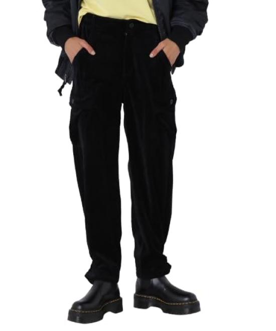 AVIREX BOYFRIEND CARGO VELOUR PANTS Women s S 010 black 783-4210601