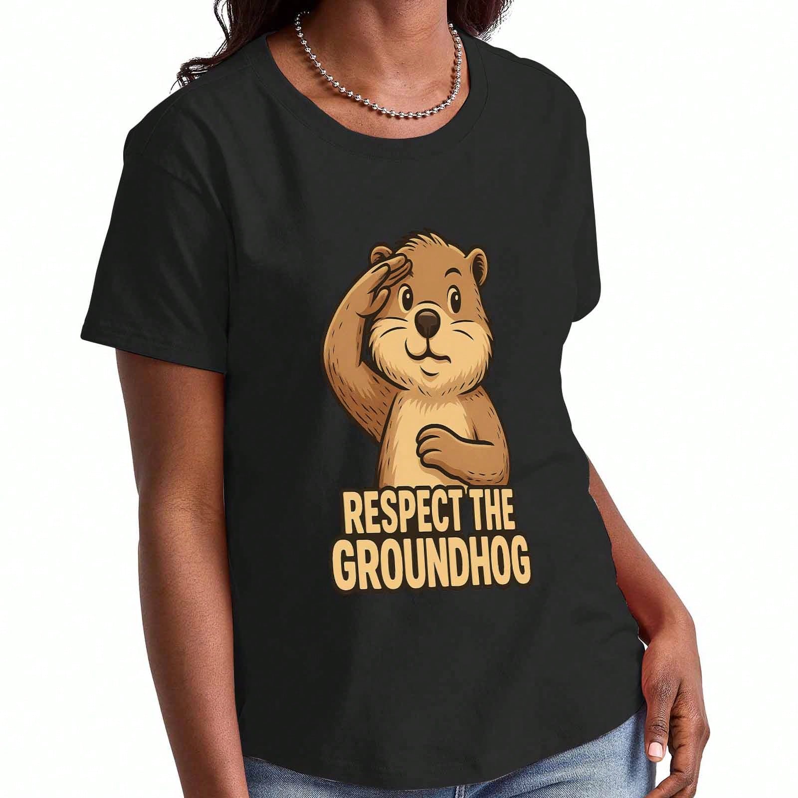 Respect Groundhog Wounisex s Cotton T Shirt, Premium Cotton Print, Durable, Casual Fashion. Cute Groundhog Graphics, Perfect Gift For Groundhog Lovers S разноцветный
