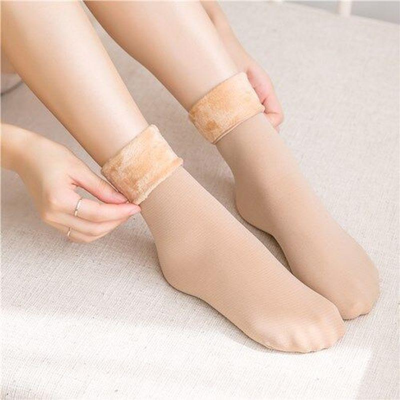 Women/Men Winter Warm Thicken Thermal Wool Cashmere Snow Black Skin Seamless Sock Velvet Soft Boots Floor Sleeping Socks