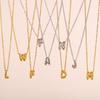 MamacitaSlay 316L Stainless Steel Letter Pendant Necklace Waterproof 18K Gold Plated Neck Jewelry Women's Minimalist Necklace