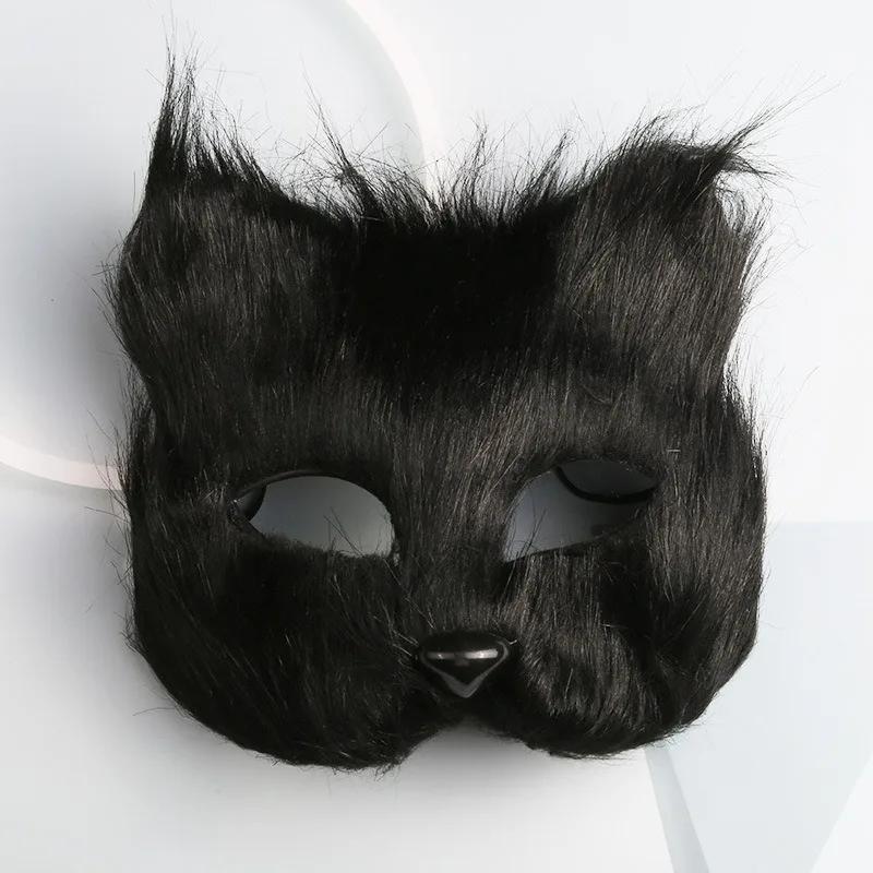 Sexy Imitation Toys Furry Fox Shape Face Mask Animal Cat Hair Halloween Cosplay Carnival Party Mask Masquerade Props Head Cover