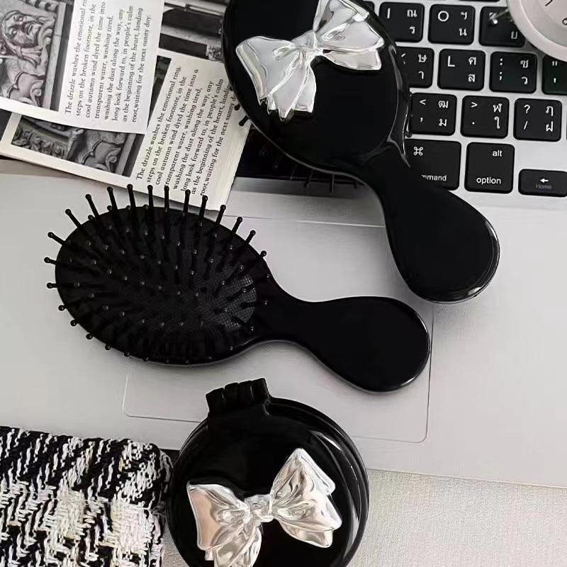 Cute Mini Folding Bow Comb with Air Cushion & Mirror