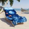 Blue waves and colorful fish patterns polyester microfiber beach towel is highly absorbent, suitable swimming and beach outings