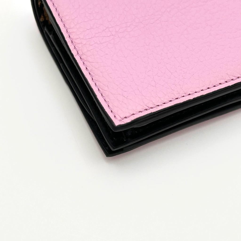 [Pre-Owned] Gancini Pink Leather Wallet With Gold Hardware - Excellent #1ER55RH