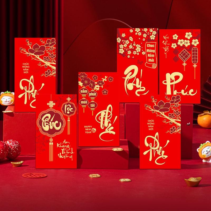 Chinese Style Red Envelope Wedding New Year Red Packet Spring Festival Lucky Money Bag Gilding Tassel Red Paper Bag Gift 2025