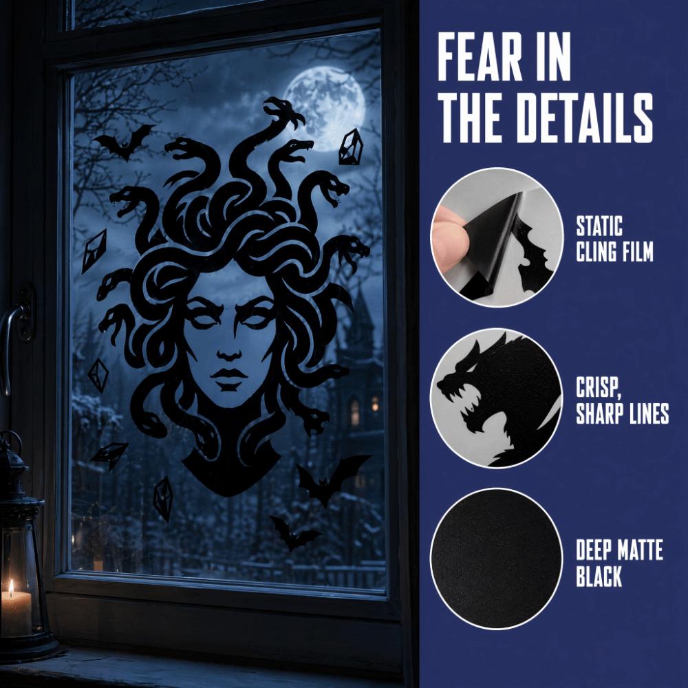 Removable Static Halloween Static Cling Decal DIY Spooky Party Door Stickers Party Supplies