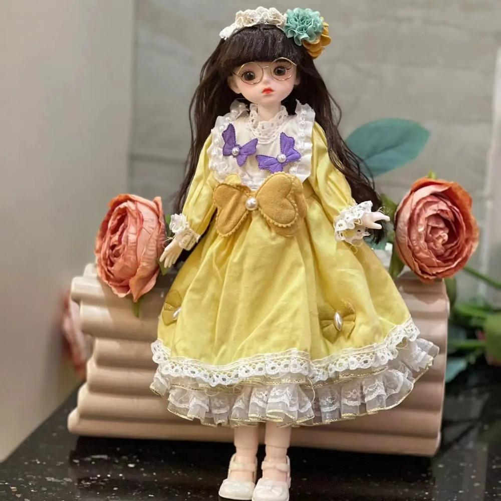 30cm Bjd Doll DIY Toys With Clothes Long Hair High Heel Princess Dress Up Doll Baby Girl  3D Eyes Beautiful Princess Accessories
