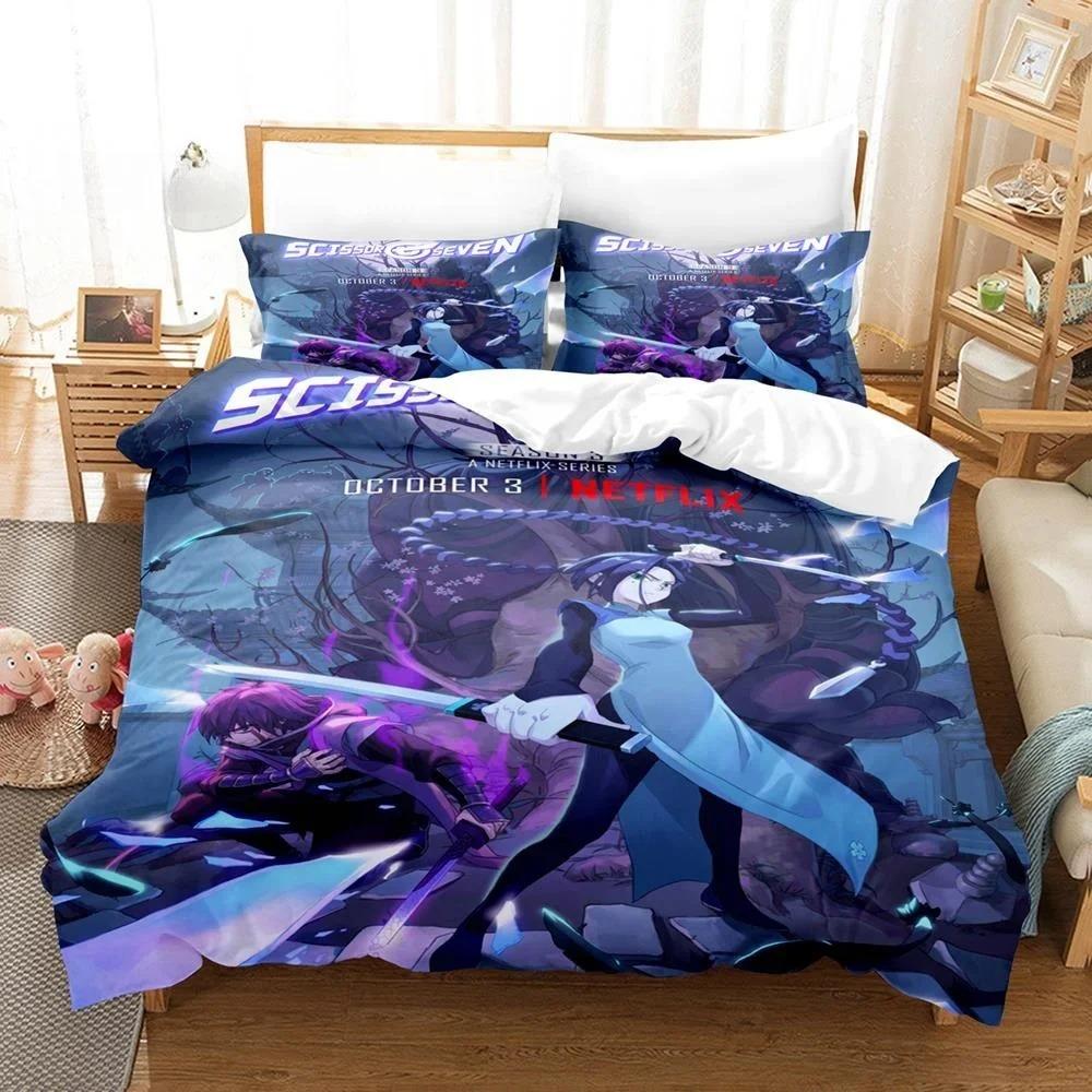 3D Print Anime Scissor Seve Bedding Set Single Twin Full Queen King Size Bed Set Adult Kid Bedroom Duvetcover Sets Home Textiles
