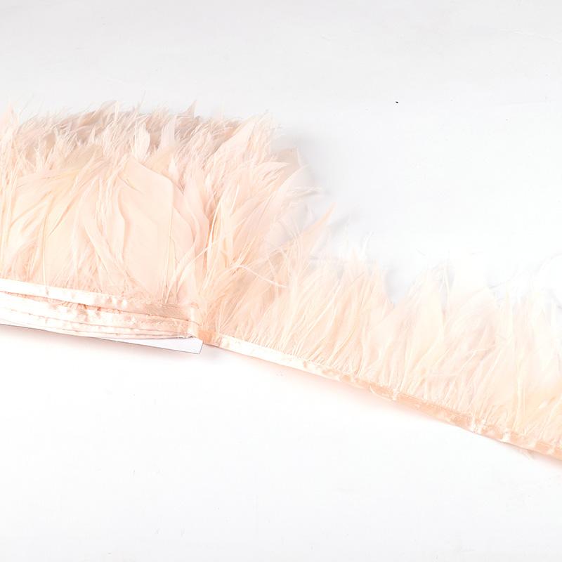 Feather New 50CM White Natural Goose Feather Ostrich Feather Ribbon Mix Ribbon Feathers Trim Fringe Clothing Sewing Decoration