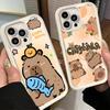 Handyhülle für iPhone 17 Air 16E 15 16 Pro Max Lustiges Capybara Cartoon Niedliche Hülle 14 Plus 13 12 Mini Weiche Schale Silikon Fundas