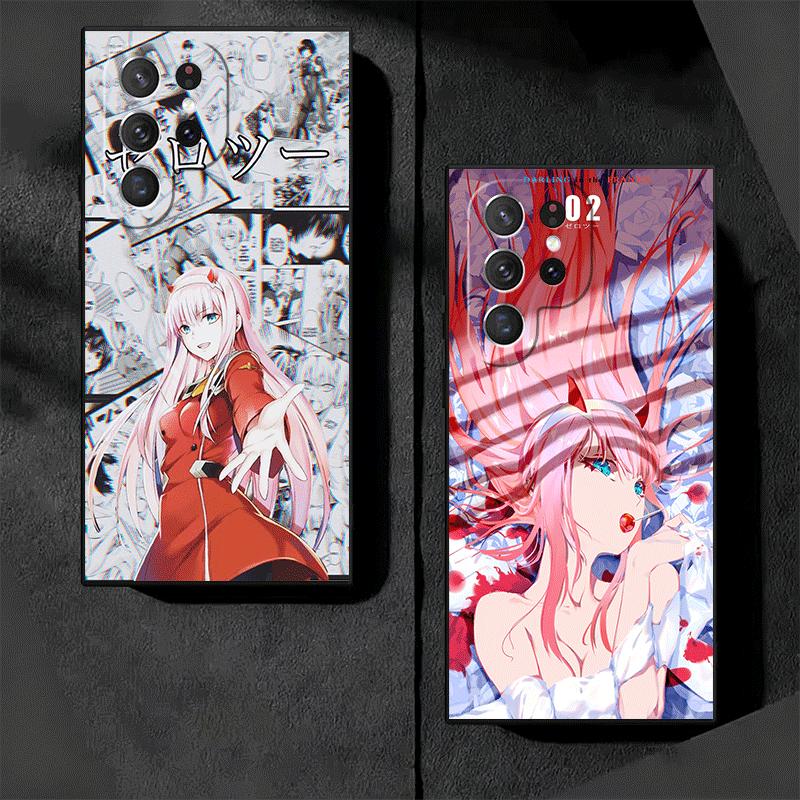Darling Zero Two 02 Anime Soft Phone Case for Samsung Galaxy S26 S25 Edge S24 Ultra S23 Plus S22 S21 FE S20 Black Cover Back She