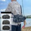 Fishing Tackle Backpack Lure Box Gear Storage Bag Fanny Pack for Men Fly Fishing Backpack with Rod Holder Sling Shoulder Bag