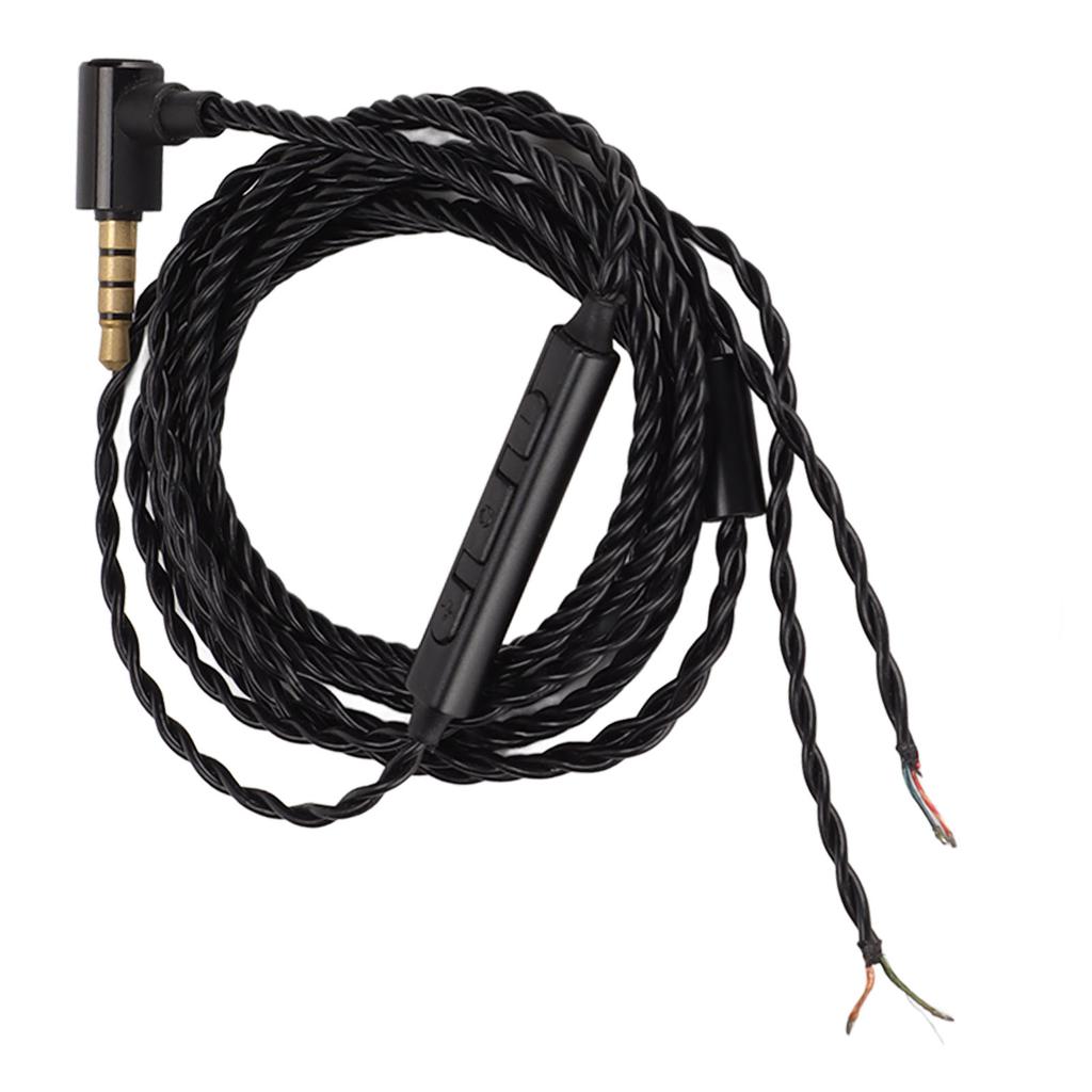 Ersatz-Ohrhörerkabel Halbfabrikatiertes Upgrade Kupfer-Ohrhörerkabel mit Mikrofon für Kopfhörer