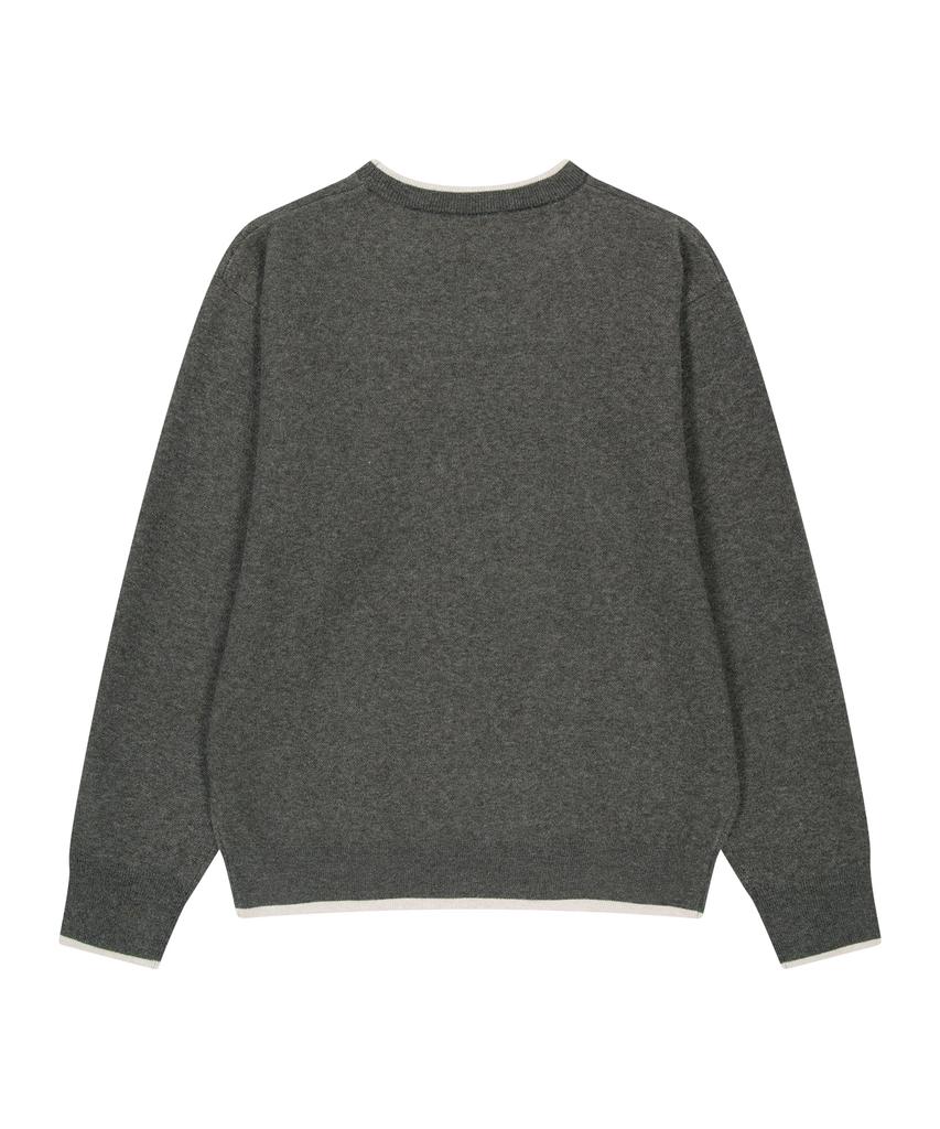 LMR Shangnongi Character Jacquard Crew Knit Charcoal