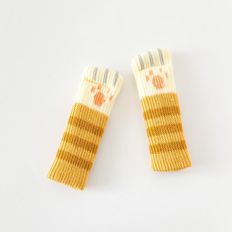 4Pcs Cat Paw Furniture Chair Leg Cover Pad Chair Foot Sleeve Floor Knitting Sock Furniture Leg Pad