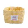 Gingham Fabric Storage Basket Soft Quilted Makeup Storage Basket  Home Decor
