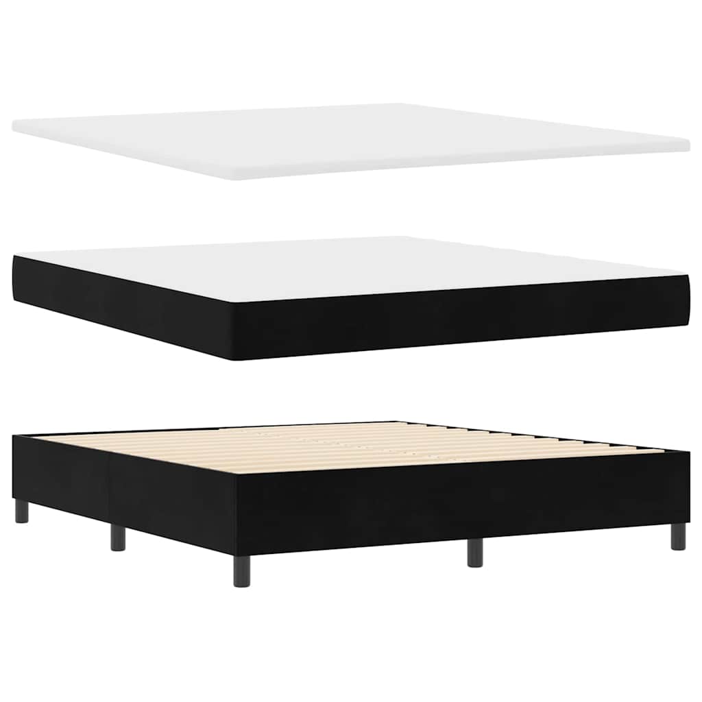 Boxspring Bed with Headboard Black 180 X 200 Cm Velvet