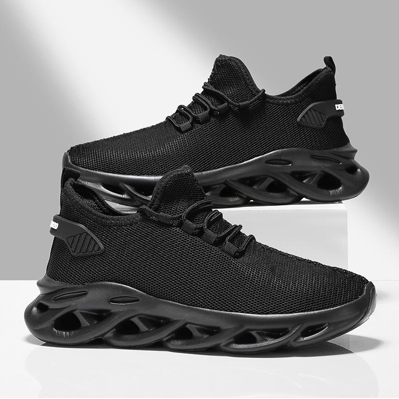Large Size Hot-size Flying Woven Sports Shoes Mosaic Sole Running Shoes Casual Mesh Shoes