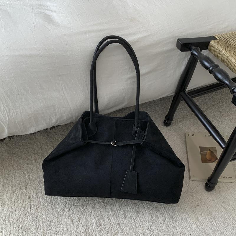 Simple retro suede bag women's 2025 new large-capacity commuting single shoulder underarm fashion portable tote bag