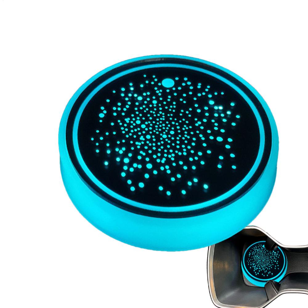Car Cup Holder Mat USB Car Cup Coaster with LED Light Intelligent Sensor Vehicle Cup Holder Insert Coaster with Colors Changing