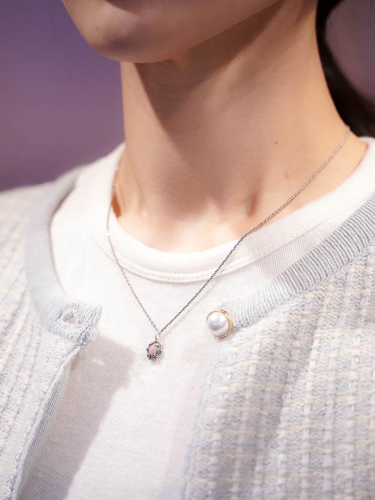 Harang Hr 214N_Pink Silvernite Necklace