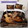 Modern Rock Guitar Pattern Bedding uilt Set uilt Cover Pillowcase Home Decoration Birthday Gift (1 * duvet cover + 2 * pillowcase without core)
