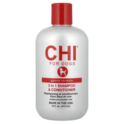 CHI for Dogs, 2-in-1 Shampoo & Conditioner, Gentle Formula, For Dogs, 473 Ml (16 Fl Oz)