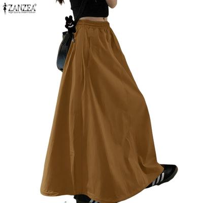 Dámské ležérní volné dlouhé sukně s elastickým pasem