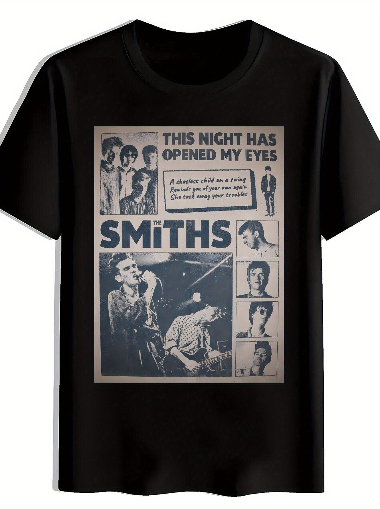 

Retro Rock Band Graphic T-shirt - Black Casual Crew Neck Short Sleeve Tee with Vintage Music Print XXXXL