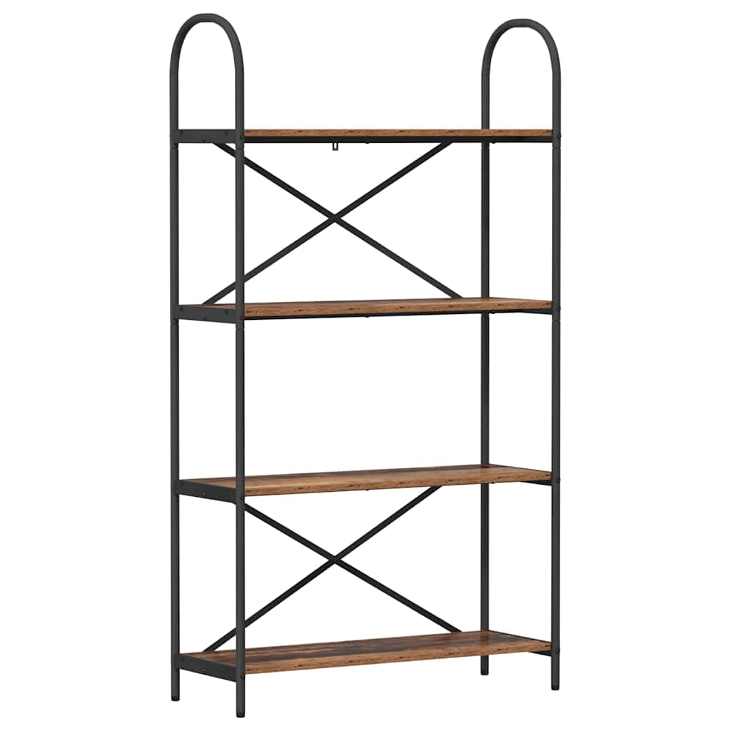 Vintage Wood Bookshelf 80 X 30 X 146 Cm Particleboard